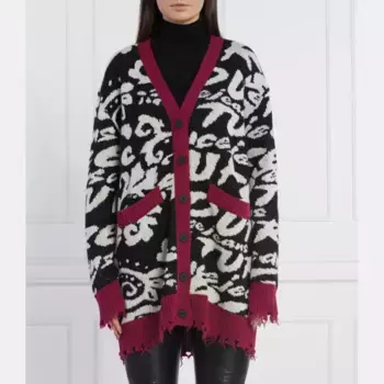 Кардиган свободного кроя с добавлением шерсти Versace, черный