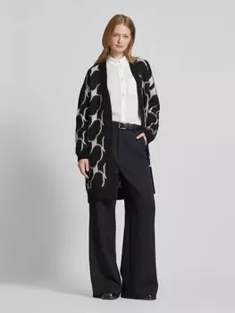 Кардиган свободного кроя с жаккардовым узором s.Oliver BLACK LABEL, черный