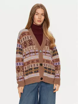 Кардиган свободного кроя Weekend Max Mara, коричневый