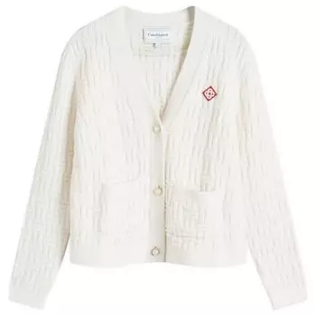 Кардиган, связанный столбиками Casablanca, белый