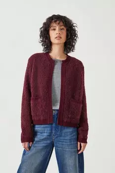 Кардиган Tai boucle от края до края из 100% хлопка Hush, красный