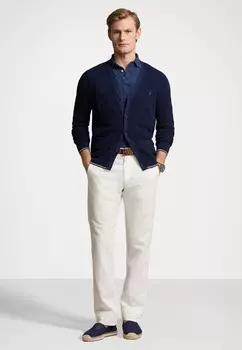 Кардиган TEXTURED COTTON LINEN V NECK CARDIGAN Ralph Lauren, темно-синий