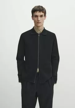 Кардиган Textured Massimo Dutti, черный