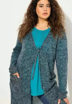 Кардиган TIE FRONT LONG SLEEVE Ulla Popken, бирюзовый