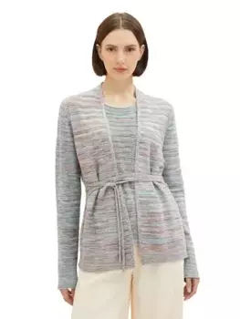 Кардиган TOM TAILOR, длина до бедер, цвет Grey Mouline