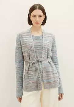 Кардиган TOM TAILOR MIT GRTEL, цвет grey mouline structure