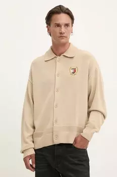 Кардиган Tommy Jeans с добавлением шерсти, бежевый