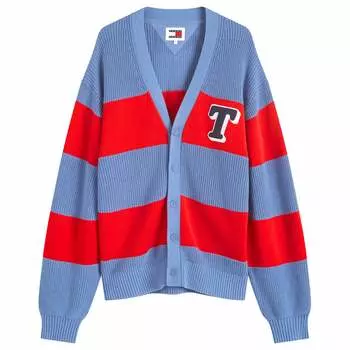 Кардиган Tommy Jeans Single Letter Texture Stripe, синий/красный