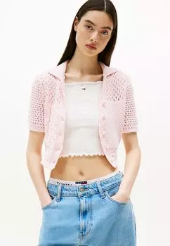 Кардиган Tommy Jeans, светло-розовый