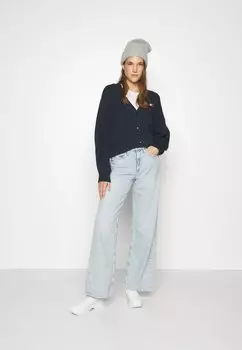 Кардиган Tommy Jeans ЗНАЧОК ESSENTIAL, тёмно-синий