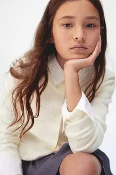 Кардиган тонкой вязки H&M, белый