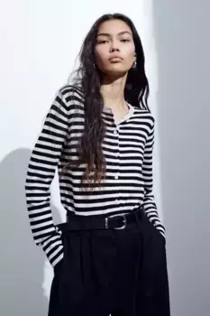 Кардиган тонкой вязки H&M, черный
