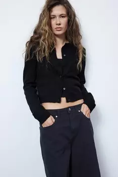 Кардиган тонкой вязки H&M, черный