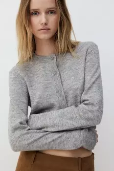 Кардиган тонкой вязки H&M, серый