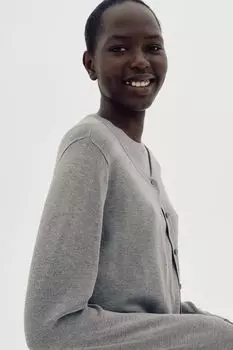 Кардиган тонкой вязки H&M, серый