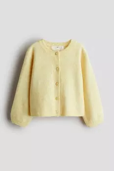 Кардиган тонкой вязки H&M, желтый