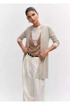 Кардиган тонкой вязки Mango, бежевый