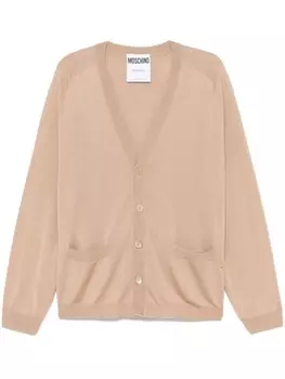 Кардиган тонкой вязки Moschino, нейтральный цвет