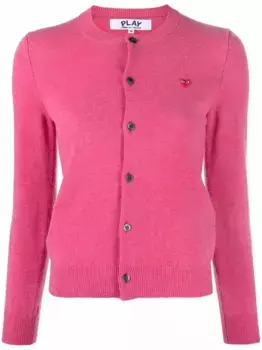 Кардиган тонкой вязки с нашивкой-логотипом Comme Des Garons Play, розовый