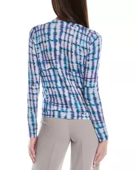 Кардиган тонкой вязки с принтом St. John, синий