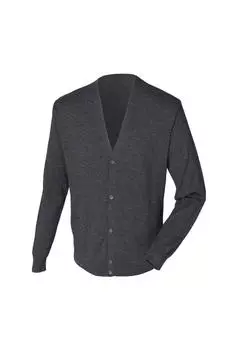 Кардиган тонкой вязки с V-образным вырезом и пуговицами Henbury, серый
