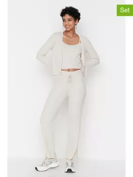 Кардиган trendyol 3tlg. Outfit, бежевый