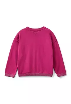 Кардиган TRIM AND HEART POINTELLE. United Colors of Benetton, сирень