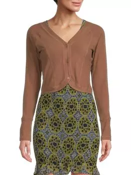 Кардиган-тюльпан в рубчик Area Stars, коричневый