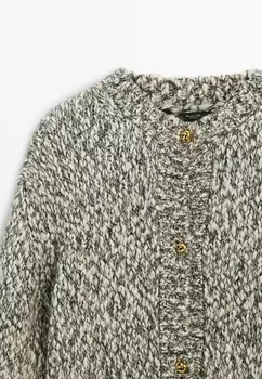 Кардиган TWISTED WITH BUTTONS 05709627 Massimo Dutti, серый