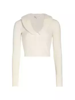 Кардиган, украшенный искусственным мехом Wayf, цвет cream