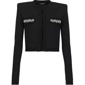 Кардиган, украшенный кристаллами BALMAIN, черный