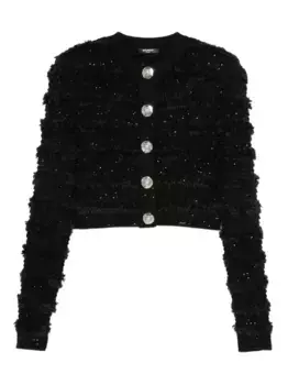 Кардиган, украшенный пайетками BALMAIN, черный
