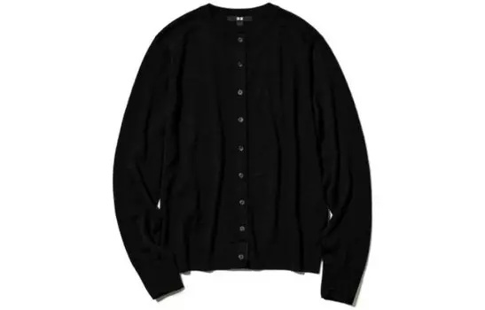 Кардиган Uniqlo U premium Lambswool Ribbed, темно-серый