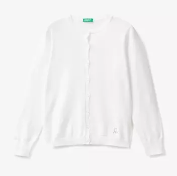 Кардиган United Colors Of Benetton Crew Neck, белый