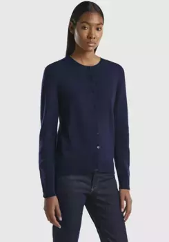 Кардиган United Colors of Benetton в чистом виде, цвет морской волны