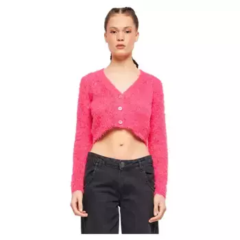 Кардиган Urban Classics Cropped Feather, розовый