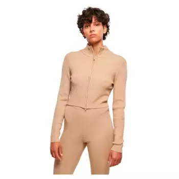 Кардиган Urban Classics Cropped Rib Knit, бежевый