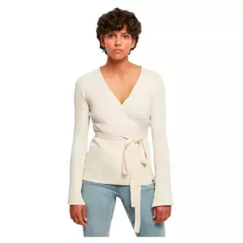 Кардиган Urban Classics Rib Knit Wrapped, бежевый