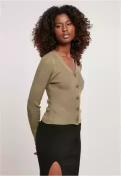 Кардиган URBAN CLASSICS " Urban Classics Ladies Short Knit Cardigan", хаки