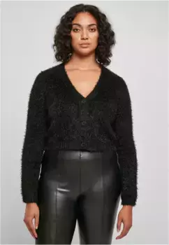 Кардиган URBAN CLASSICS " Urban Classics Ladies укороченный кардиган с перьями", черный