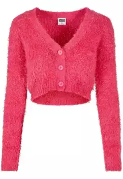 Кардиган URBAN CLASSICS " Urban Classics Ladies укороченный кардиган с перьями", розовый
