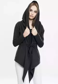 Кардиган URBAN CLASSICS "Женский женский спортивный кардиган с капюшоном Urban Classics", черный
