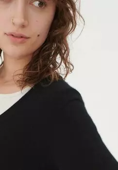 Кардиган V AUSSCHNITT MIT KNPFEN GOBI Cashmere, черный