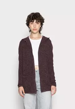 Кардиган Vero Moda DOFFY OPEN HOOD NOOS, цвет port royaledetail/black melange