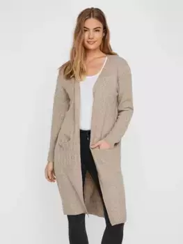 Кардиган Vero Moda "VMDOFFY LS LONG OPEN CARDIGAN GA NOOS", цвет Sepia Tint Melange
