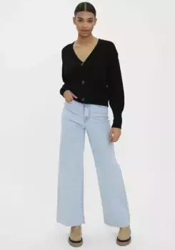 Кардиган Vero Moda "VMLEA LS КАРДИГАН С МАНЖЕТАМИ И V-ОБРАЗНЫМ ВЫРЕЗОМ NOOS", черный