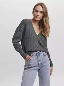 Кардиган Vero Moda "VMLEA LS КАРДИГАН С V-образным вырезом и манжетами ", зеленый