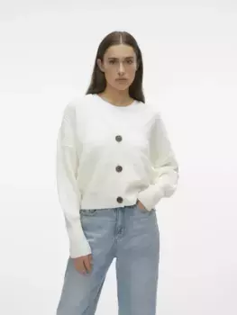 Кардиган Vero Moda "VMLEA LS КАРДИГАН С V-образным вырезом и манжетами ", цвет Cloud Dancer