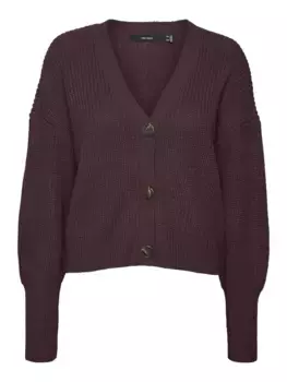 Кардиган Vero Moda "VMLEA LS КАРДИГАН С V-образным вырезом и манжетами ", цвет Winetasting