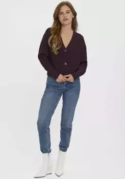 Кардиган Vero Moda "VMLEA LS КАРДИГАН С МАНЖЕТАМИ И V-ОБРАЗНЫМ ВЫРЕЗОМ NOOS", цвет Winetasting